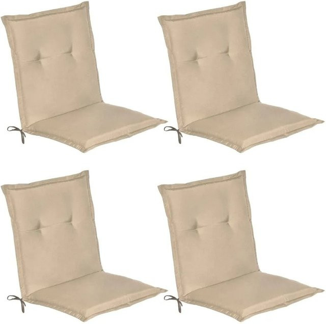 Beautissu Loft NL Niederlehner Sitzkissen Set, 4-teilig, Natur/Beige, B: 100 cm, T: 50 cm, H: 6 cm - Bild 1