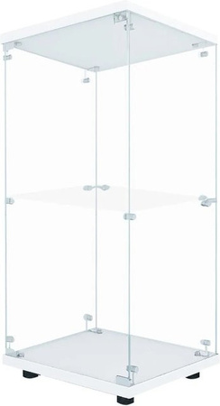 PXloue Standvitrine mit LED-Beleuchtung und Glastüren in Weiß, B/T/H: 40 x 36 x 86 cm