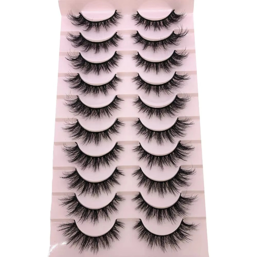 HBZGTLAD Falsche Wimpern, 3D-Nerzwimpern, Black, 10 Paar, Unisex - Bild 4