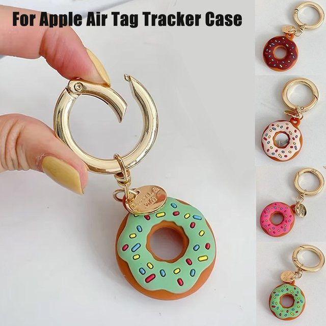 Silikonhülle im Donut-Design für Apple AirTag Tracker als GPS-Schutzhülle für Hunde-Halsbänder - Bild 1