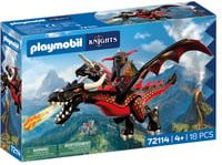 PLAYMOBIL Knights Schwarzer Drache mit Ritter Konstruktionsspielzeug in Schwarz - Bild 1
