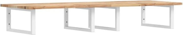 vidaXL Waschbeckenregal zur Wandmontage aus Stahl und Akazienholz in Weiß und Braun - Bild 1