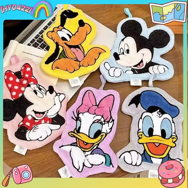 Saugfähiges Cartoon-Handtuch von Hot Toys mit Mickey, Minnie und Pluto in Mehrfarbig, aus Korallenvlies für Badezimmer und Küche - Bild 1