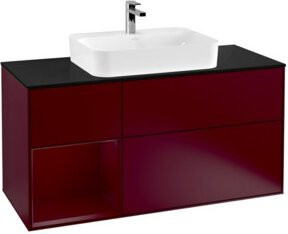 V&B Waschtischunterschrank Finion in Lackoptik mit Regal links, Breite: 120 cm, Tiefe: 50,1 cm, Höhe: 50,1 cm - Bild 1