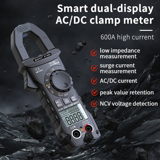 ZOYI ZT-QS9 Digitales Zangenamperemeter 600A mit AC/DC-Messung und intelligenter Anti-Burn-Funktion für Elektriker - Bild 1