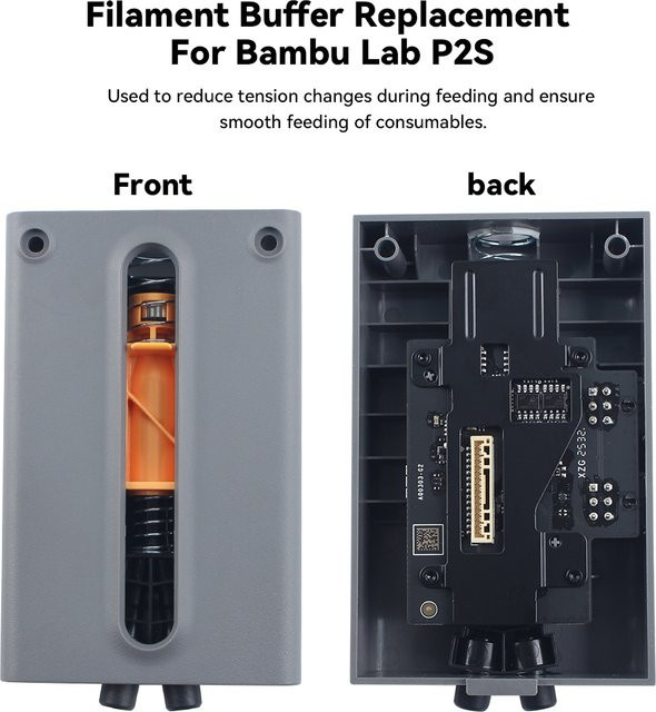 Bambu Lab Filamentpuffer Ersatz in Grau für reibungslose Filamentzuführung beim 3D-Druck - Bild 1