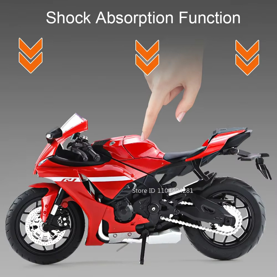 MAKEDA R1 RRS1000 Motorrad Modell, Diecast, 1:12, Metall, Gummi - Bild 1