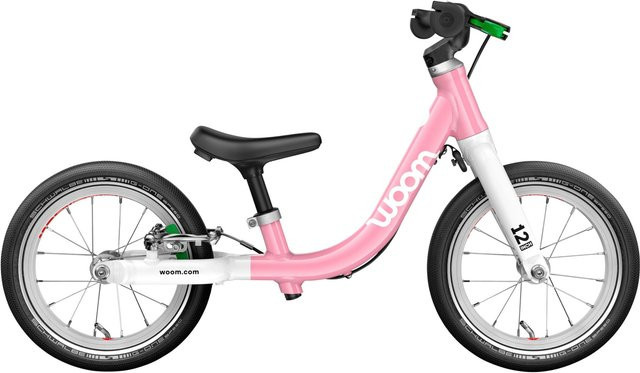 Woom Laufrad GO 1 mit Bremse in Pink mit Alu-Rahmen und 12 Zoll Rädern - Bild 1