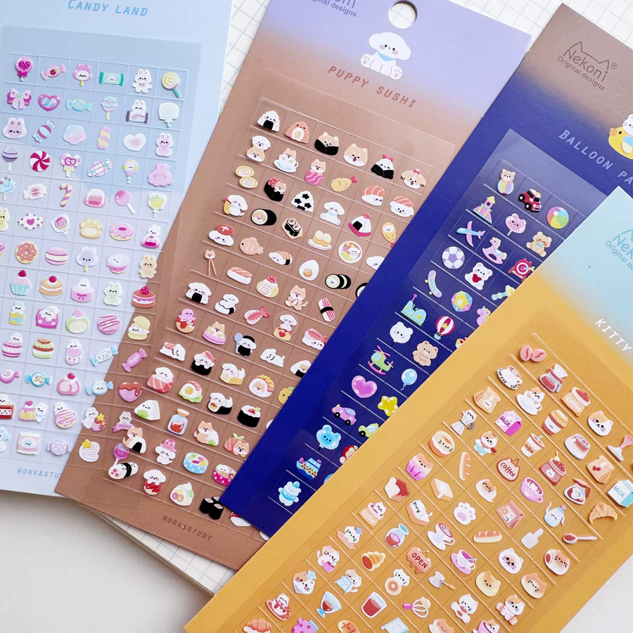 NEKONI Kawaii Mini-Tier-Cartoon-Aufkleber aus PVC in Multicolour für Scrapbooking und DIY Journaling - Bild 1