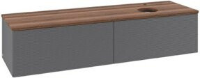 V&B Waschtischunterschrank Antao mit Frontstruktur, Anthrazit lackiert, Wandmontage, Breite: 160 cm, Tiefe: 50 cm - Bild 1
