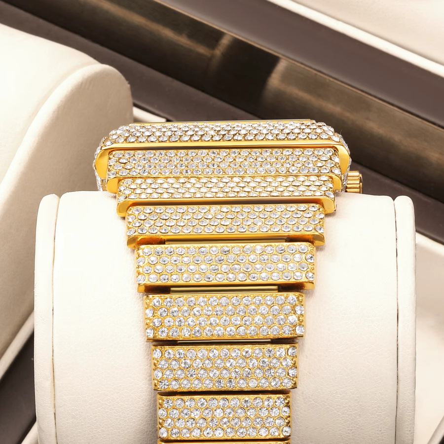YaLaLuSi Armbanduhr, Quarz, Edelstahl, Gold, Herren - Bild 2