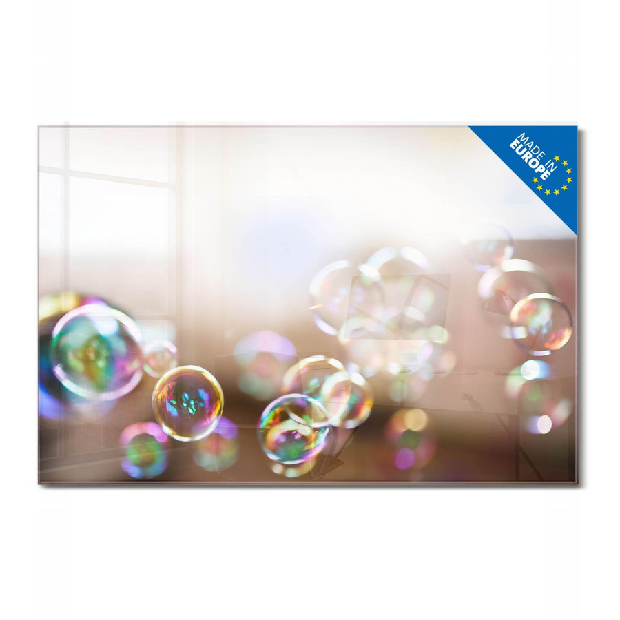 Banjado Glas Magnettafel Motiv Seifenblasen, rahmenlos, Querformat, B: 75 cm, H: 50 cm, Mehrfarbig - Bild 1