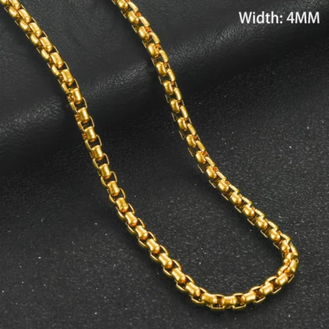 GINSTONELATE Halskette, 925 Silber, Gold, 4mm, 45-60 cm, Unisex - Bild 1