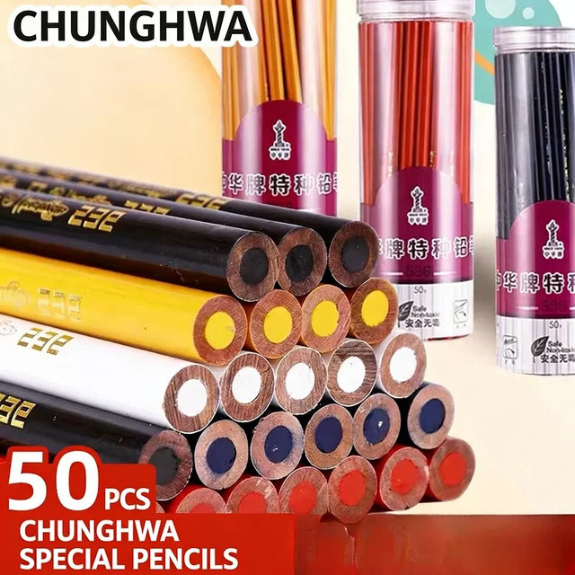 Zhonghua 536 Spezialstift für Glas, Leder, Kunststoff, Metall und Keramik, permanenter Markierungsstift in Schwarz und Multicolour mit Bullet-Spitze - Bild 1
