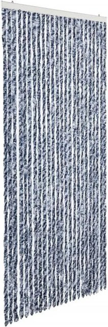 vidaXL Insektenschutz-Vorhang aus Chenille in Blau Weiß Silbern B: 100 cm, H: 220 cm - Bild 1