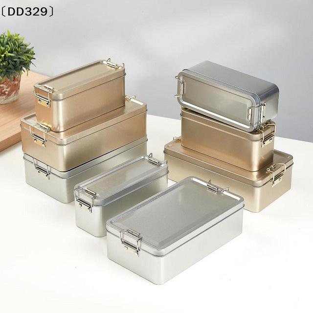 JETTING Aufbewahrungsbox aus Metall in Gold mit Deckel für Schreibtisch und Haushalt - Bild 1