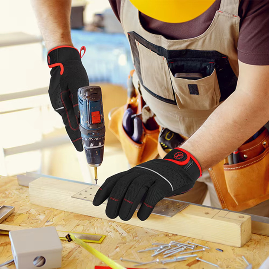 Hochfeste Arbeitshandschuhe für Herren in Schwarz mit Touchscreen-Kompatibilität für Mehrzweck-Einsätze - Bild 6