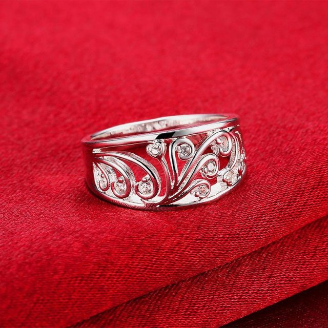 Wucifang Jewelry Ring, Silber, Zirkonia, Kristall, Damen - Bild 1