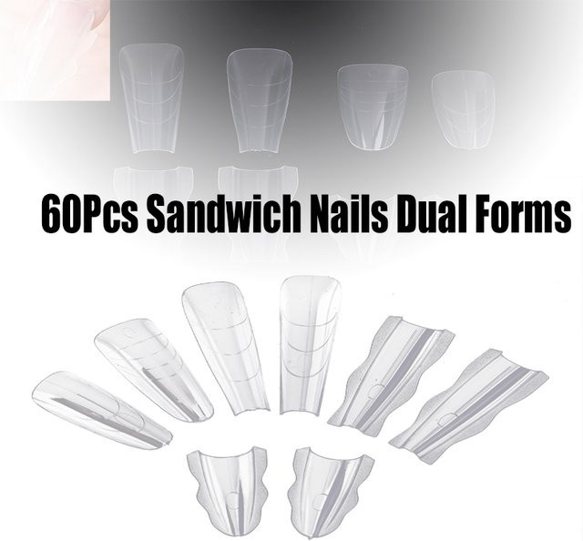 Jiauting ABS-Sandwich-Nagelformen, 60 Stück, Damen - Bild 1