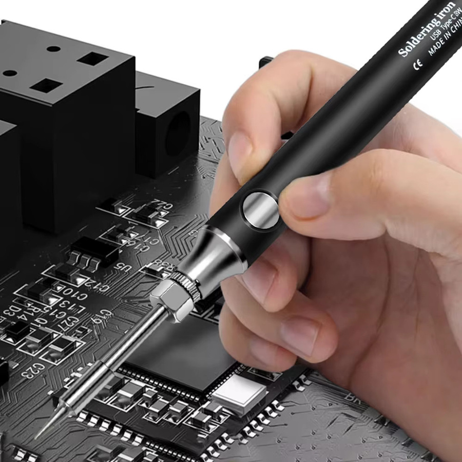 Airepair Mini USB Typ-C Lötkolben in Schwarz mit 3-stufiger einstellbarer Temperatur, tragbarer elektronischer Schweißstift - Bild 4