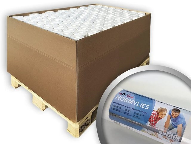 e-Delux Renoviervlies NORMVLIES Weiß, 1800 m2, 96 Rollen - Bild 1