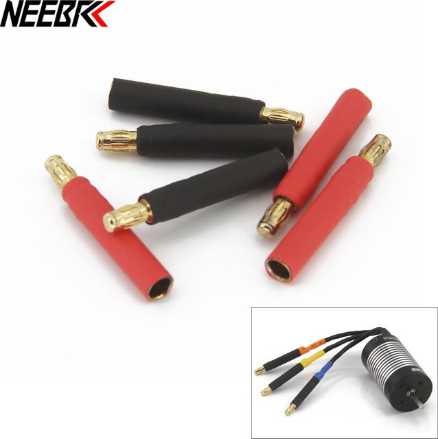 SURPASS HOBBY 3er-Set Adapter von 3,5mm Rundstecker auf 4mm Bananenstecker, rot, lötfreie Verbindung für RC-Autos und Boote - Bild 1