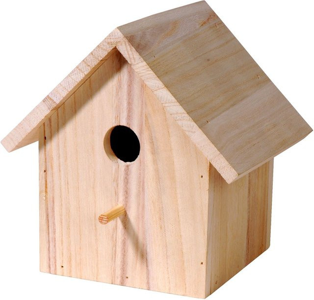 dobar Nistkasten Bausatz zum selber Bauen aus Holz mit Spitzdach in Beige, B/H/T: 17,5 x 20,5 x 15,5 cm - Bild 1