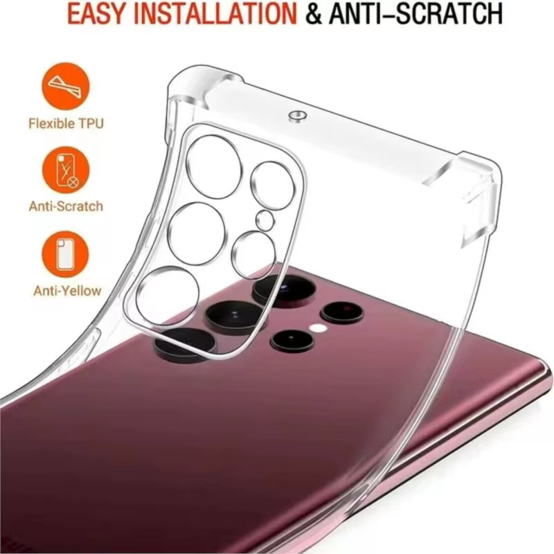 Stoßfeste Silikonhülle für Samsung Galaxy S25 Ultra S24 S23 S22 S21 S20 FE S10 S9 S8 Plus in Transparent - Bild 5