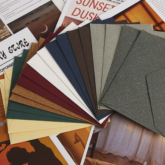 10-teiliges Retro-Briefpapier-Set mit Leinenstruktur in Weiß für Einladungen und Briefe - Bild 1