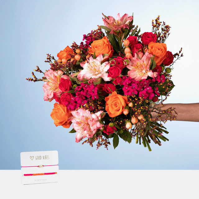 BLUME2000 Pink Perfection Bouquet pink orange - Bild 1