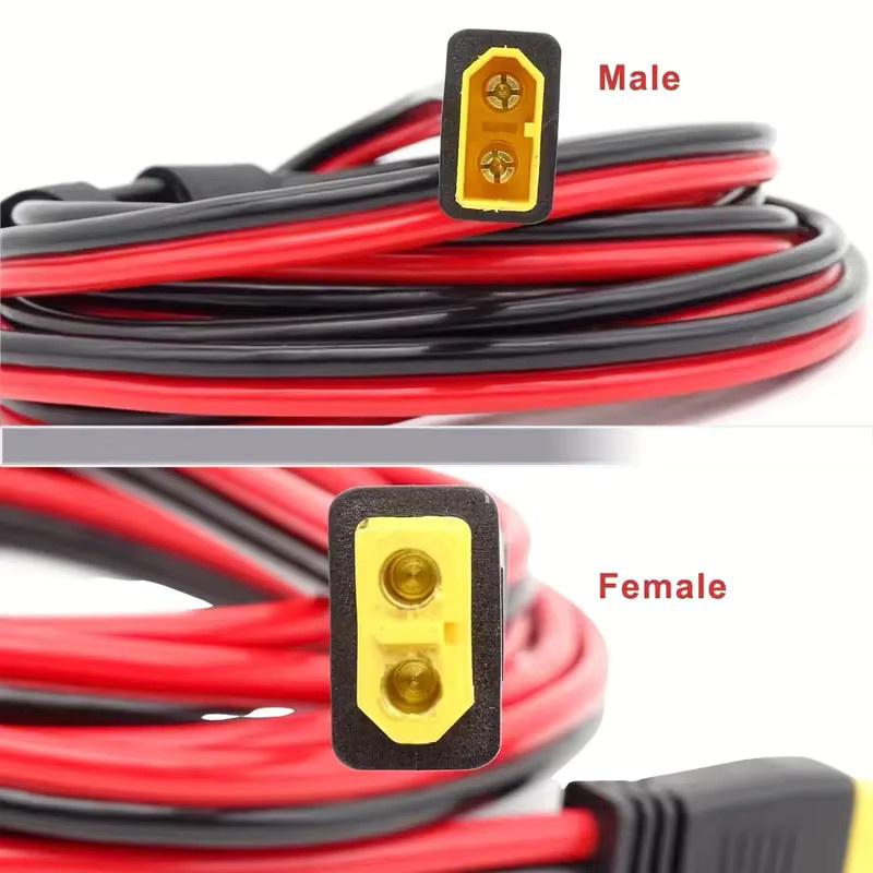JMUYTOP XT60 Stecker auf Buchse Verlängerungskabel für Solarpanels, 3 m Länge, 4mm2 12AWG, kompatibel mit LifePO4 EF ECOFLOW und Anker Powerstation - Bild 2