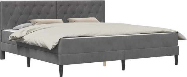 vidaXL Bettgestell mit Matratze und Lift-up-Funktion aus Samt in Dunkelgrau, B/T/H: 180 x 200 x 184 cm - Bild 1