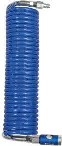 Riegler Spiralschlauch-Kupplungs-Set Sicherheitskupplung aus Kunststoff in Blau, Durchmesser: 10 mm, Länge: 2,5 m - Bild 1