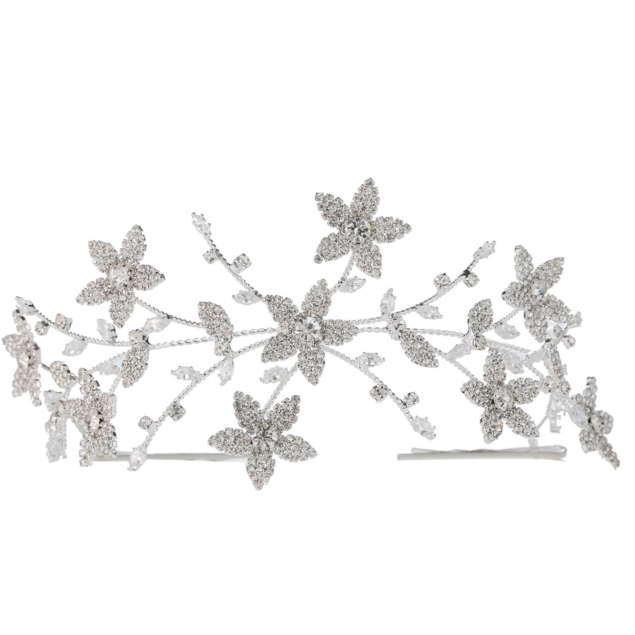 Hadiyana Haarschmuck Blume, Silberfarbe, Zirkonia, Damen - Bild 3