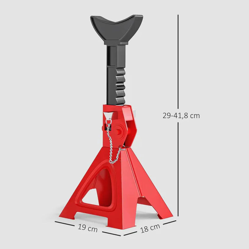 HOMCOM Unterstellbock aus Stahl in Rot und Schwarz, B/H/L: 18 x 29 x 19 cm - Bild 3