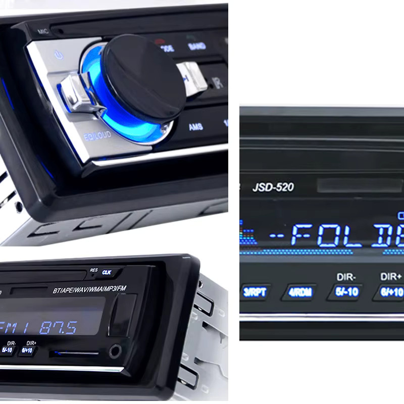 Hippcron 1DIN Stereo Autoradio mit Bluetooth, MP3-Player, FM Receiver und AUX/USB/TF-Karte in Schwarz - Bild 3