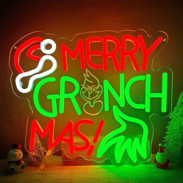 Dimmbares Frohe Weihnachten Neonschild in Multicolour als moderne Wanddekoration für Wohnzimmer, Schlafzimmer oder Kinderzimmer - Bild 1