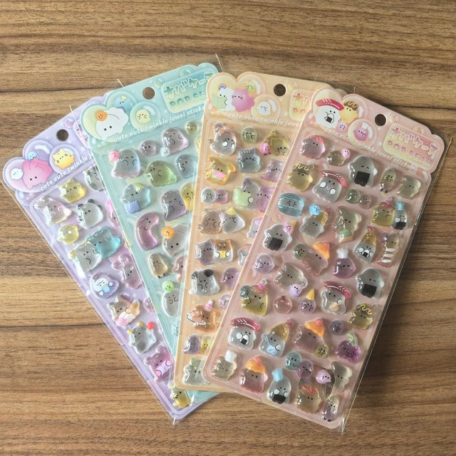 4 Stück transparente Pop-Seal-Aufkleber in Multicolour von Anime Worlds Store zur Dekoration von Tagebüchern, Telefonen und DIY-Projekten - Bild 1