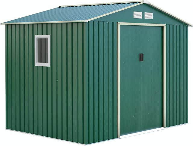 Gartenhaus Intergard Malta aus Metall in Grün oder Weiß, B/T/H: 278 x 194 x 211,5 cm - Bild 1