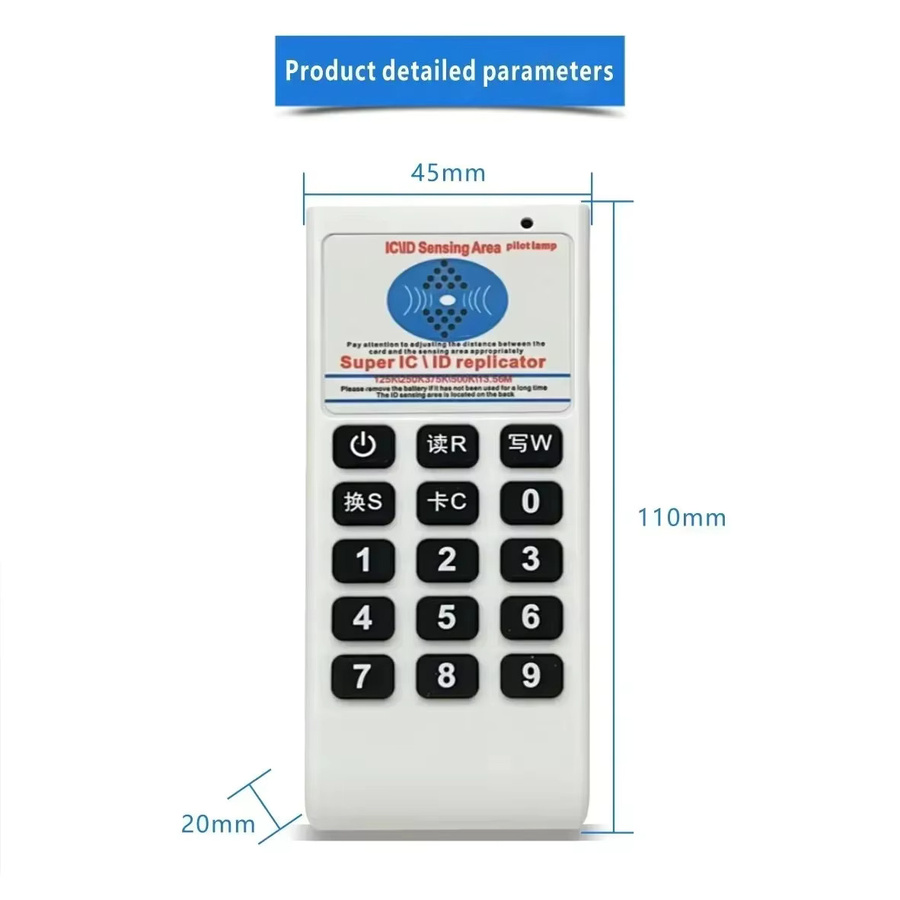 HACHANLUN Handheld RFID Kopierer und NFC-IC-Kartenleser in Weiß für 125 kHz und 13,56 MHz - Bild 2