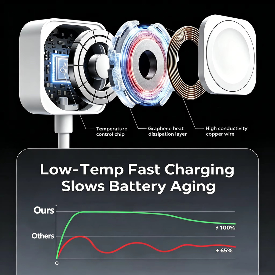 2 Stück Magnetisches USB-A und USB-C Ladekabel für Apple Watch Series Ultra, 11, 10, 9, 8, 7, 6, 5, 4, 3, 2 in Weiß - Bild 4