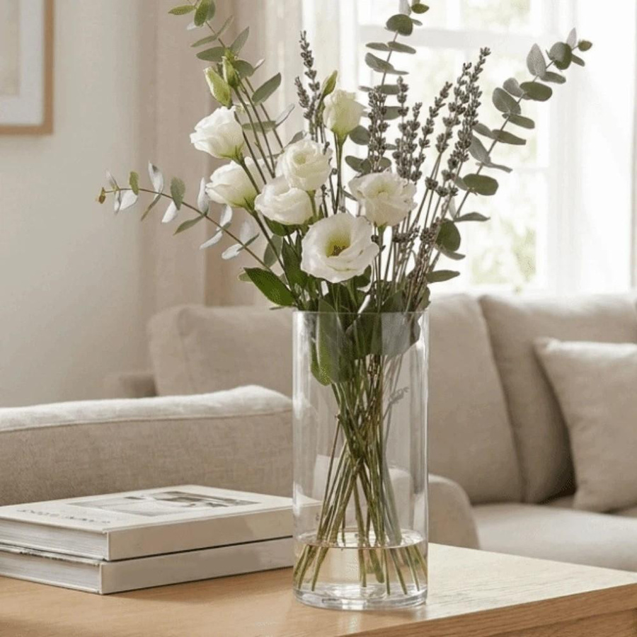 Xinfudi Zylindrische Blumenvase aus Kunststoff, Transparent, für Hydrokultur und Partys, Höhe: 18,0 cm, Durchmesser: 5,5 cm - Bild 2