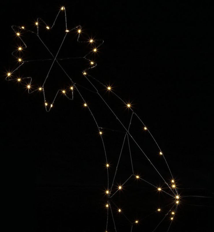 Casaria LED Sternschnuppe Weihnachts-Hängeornament aus Metall in Silber und Weiß mit Timer - Bild 2