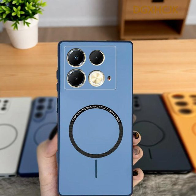 Magnetische Hart-Silikon Handyhülle für Infinix Note 40, Note 40 Pro, Note 40 Pro + Plus und Note 40 Pro 4G in Blau - Bild 1