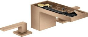 Hansgrohe Axor MyEdition 3-Loch-Waschtischarmatur in Gold mit Pop-up-Abfluss und wassersparender Funktion - Bild 1