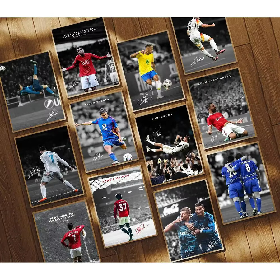 Modernes Fußball Sport Player Porträt Selbstklebendes Poster Wandbild in Mehrfarben - Bild 2