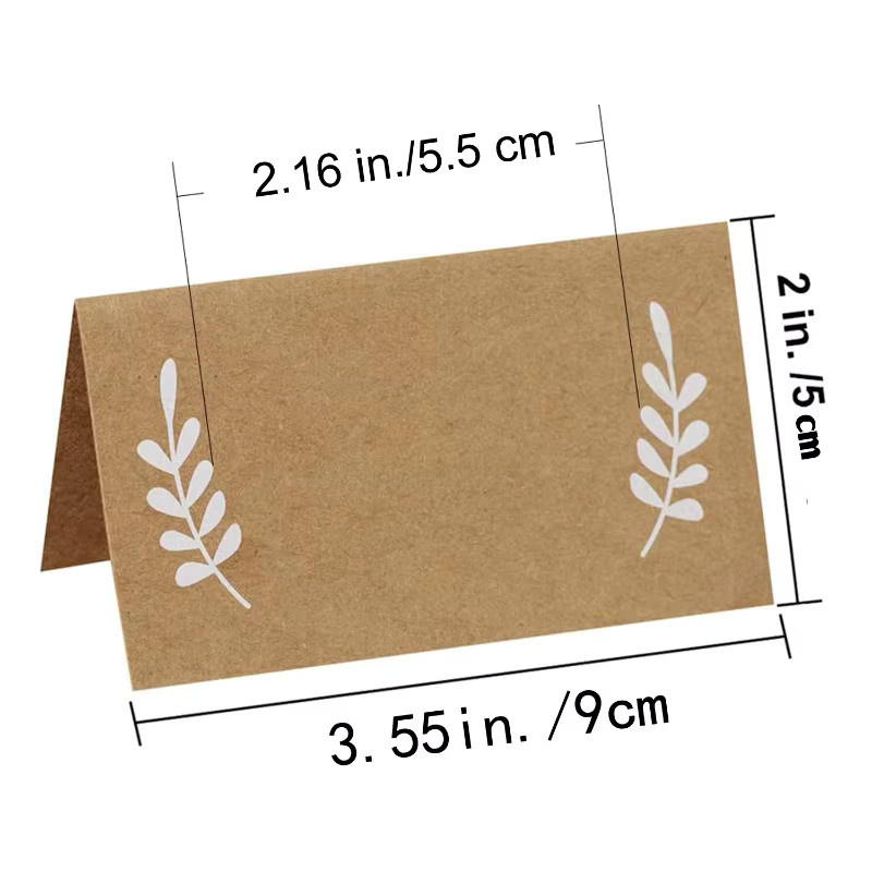 Khaki Namenstischkarten aus Papier für Hochzeit und Geburtstag in Beige - Bild 2