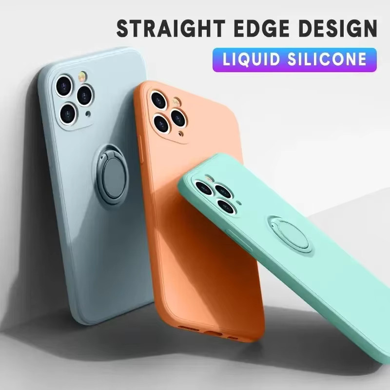 Silikon Handyhülle Candy Soft für Apple iPhone mit Ringhalter und magnetischem Schutz in Grün - Bild 1