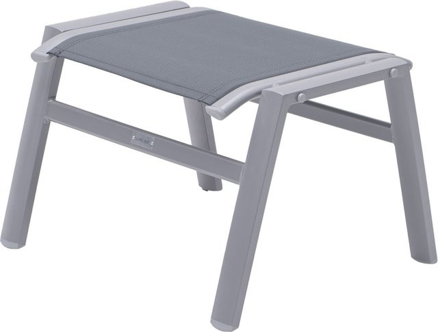 OUTFLEXX Hocker aus Aluminium und Textilene in Silber/Grau, stapelbar, B/T/H: 55 x 49 x 37 cm - Bild 1