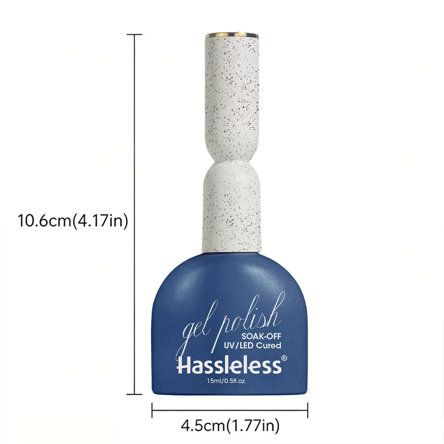 Hassleless Gel-Nagellack, Tiefblau-Grau, 15 ml, Glänzend - Bild 4